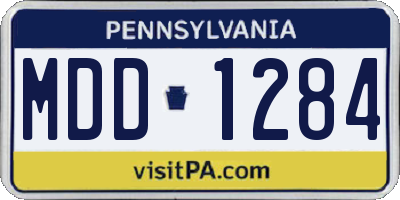 PA license plate MDD1284