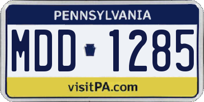 PA license plate MDD1285