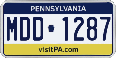 PA license plate MDD1287