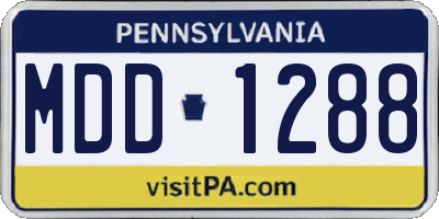 PA license plate MDD1288
