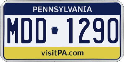 PA license plate MDD1290