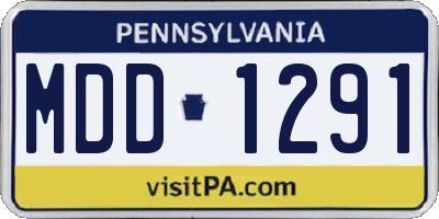 PA license plate MDD1291
