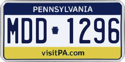 PA license plate MDD1296