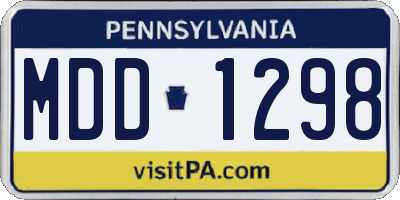 PA license plate MDD1298