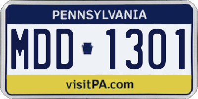 PA license plate MDD1301