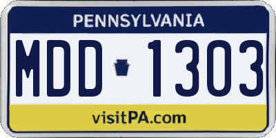 PA license plate MDD1303