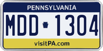 PA license plate MDD1304