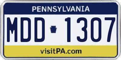 PA license plate MDD1307
