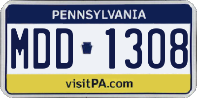 PA license plate MDD1308