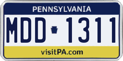 PA license plate MDD1311