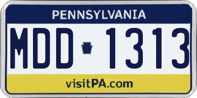 PA license plate MDD1313