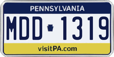 PA license plate MDD1319