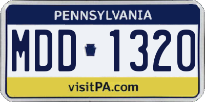 PA license plate MDD1320