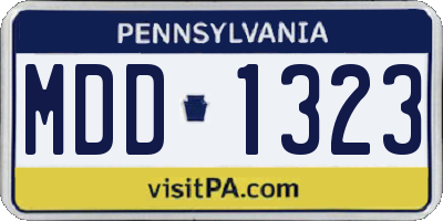 PA license plate MDD1323