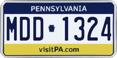 PA license plate MDD1324