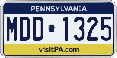 PA license plate MDD1325