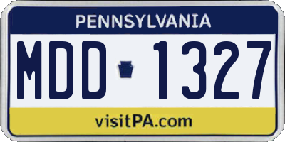 PA license plate MDD1327