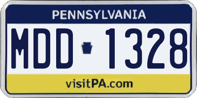 PA license plate MDD1328
