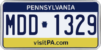 PA license plate MDD1329