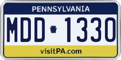 PA license plate MDD1330