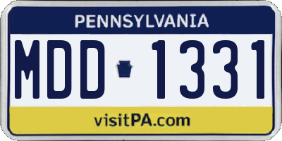 PA license plate MDD1331