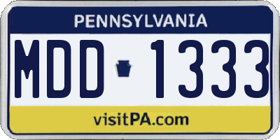PA license plate MDD1333