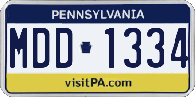 PA license plate MDD1334