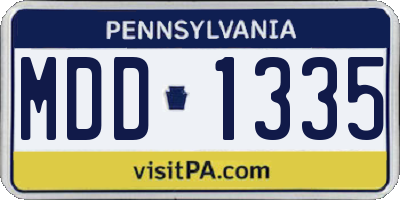 PA license plate MDD1335