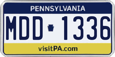 PA license plate MDD1336