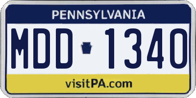 PA license plate MDD1340