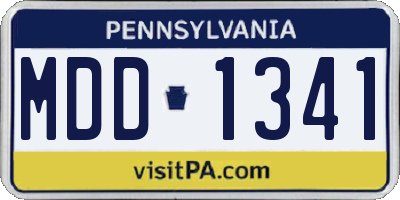 PA license plate MDD1341
