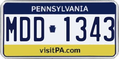 PA license plate MDD1343