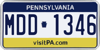 PA license plate MDD1346