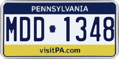 PA license plate MDD1348