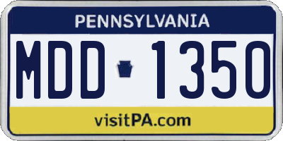 PA license plate MDD1350