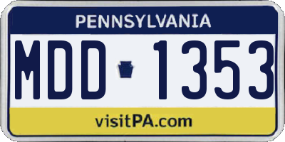 PA license plate MDD1353