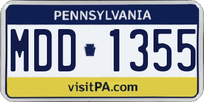 PA license plate MDD1355