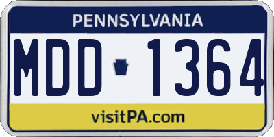PA license plate MDD1364