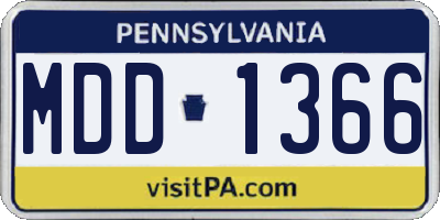 PA license plate MDD1366