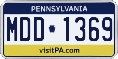 PA license plate MDD1369