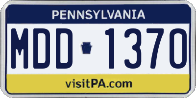 PA license plate MDD1370