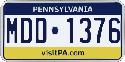 PA license plate MDD1376