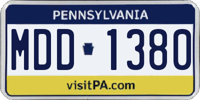 PA license plate MDD1380