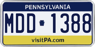 PA license plate MDD1388