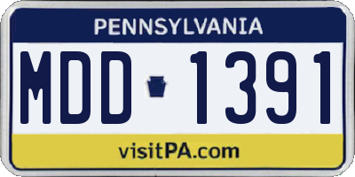 PA license plate MDD1391