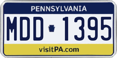 PA license plate MDD1395