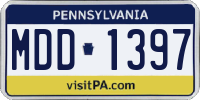 PA license plate MDD1397