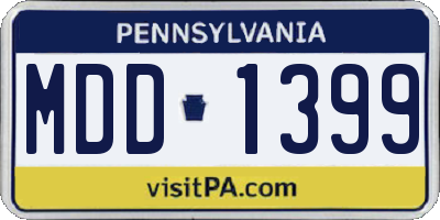 PA license plate MDD1399