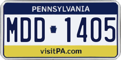 PA license plate MDD1405