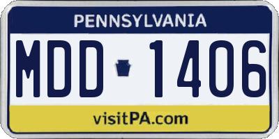 PA license plate MDD1406